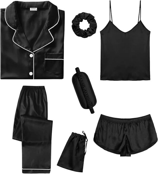 Silk Night Dress For Women and Girls 7 Piece Night Wear-