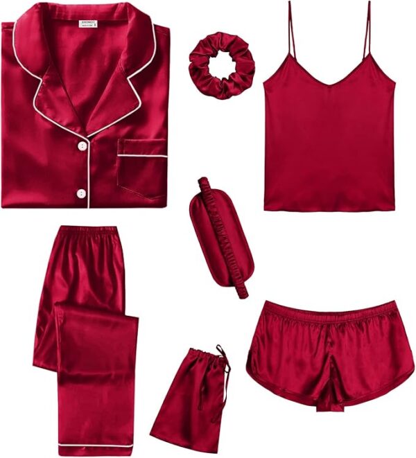 Silk Night Dress For Women and Girls 7 Piece Night Wear-